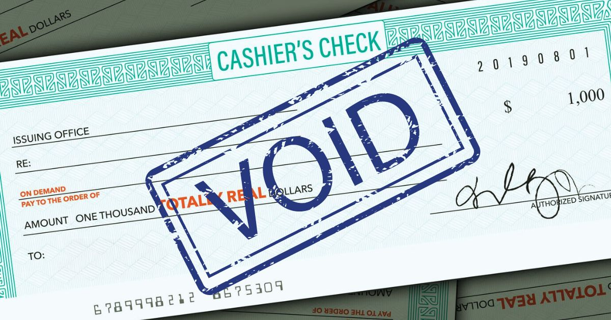 can you void a cashier's check