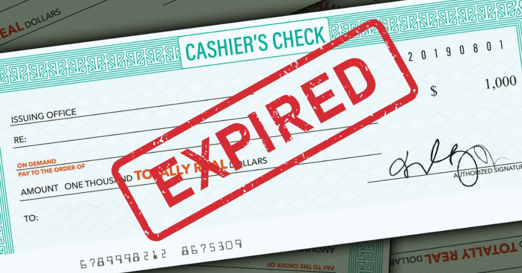 what happens if a cashier's check is not cashed